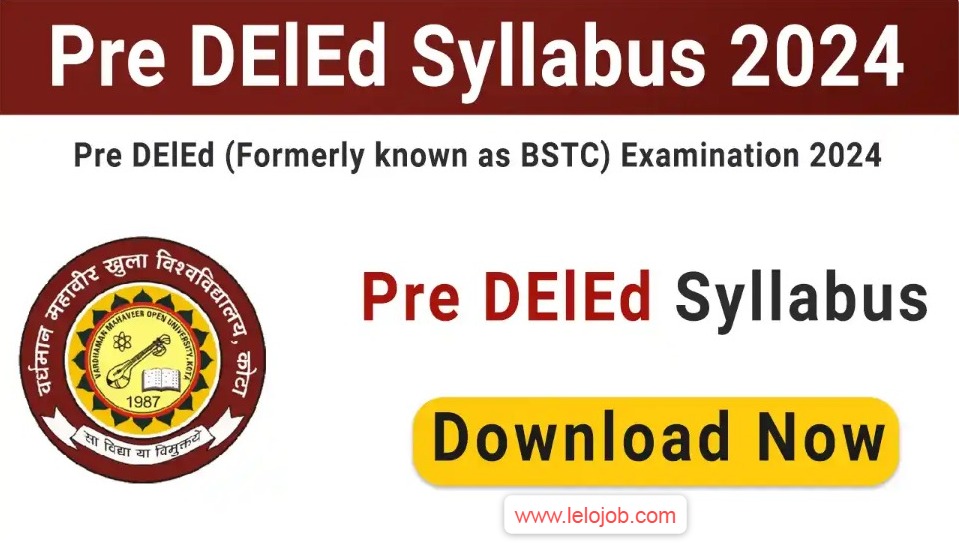 Pre DElEd Syllabus 2024 PDF Rajasthan